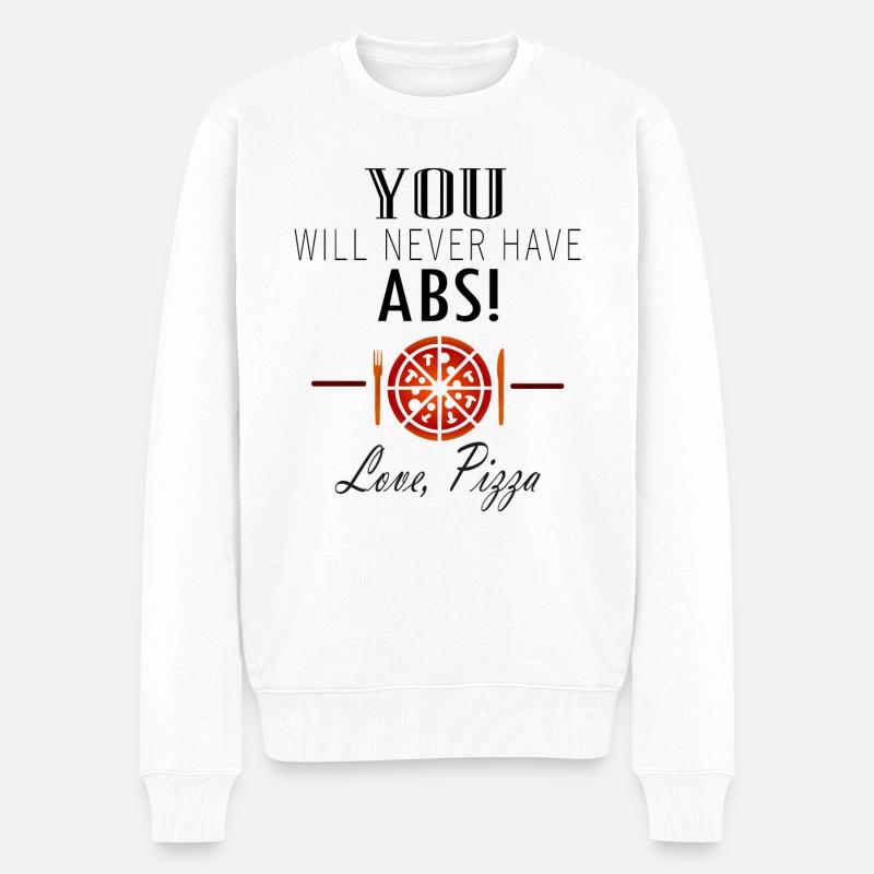 Pizza Liebe - Männer Premium Bio Pullover - Weiß