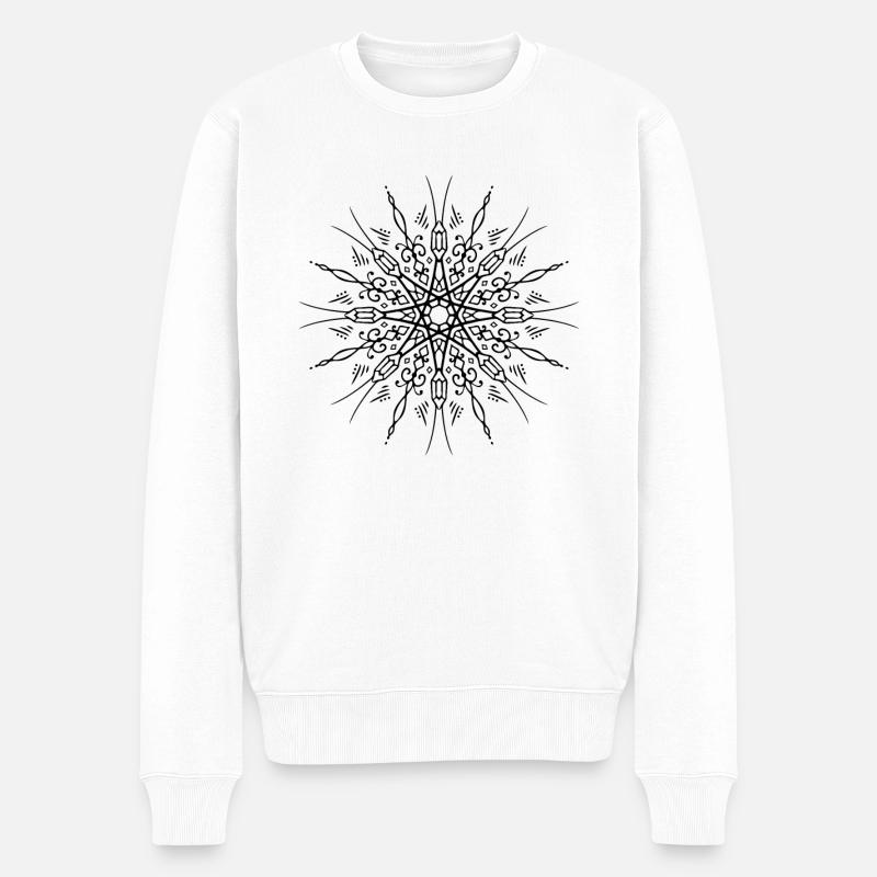 Fleur Mandala - Pull Premium bio Homme - blanc
