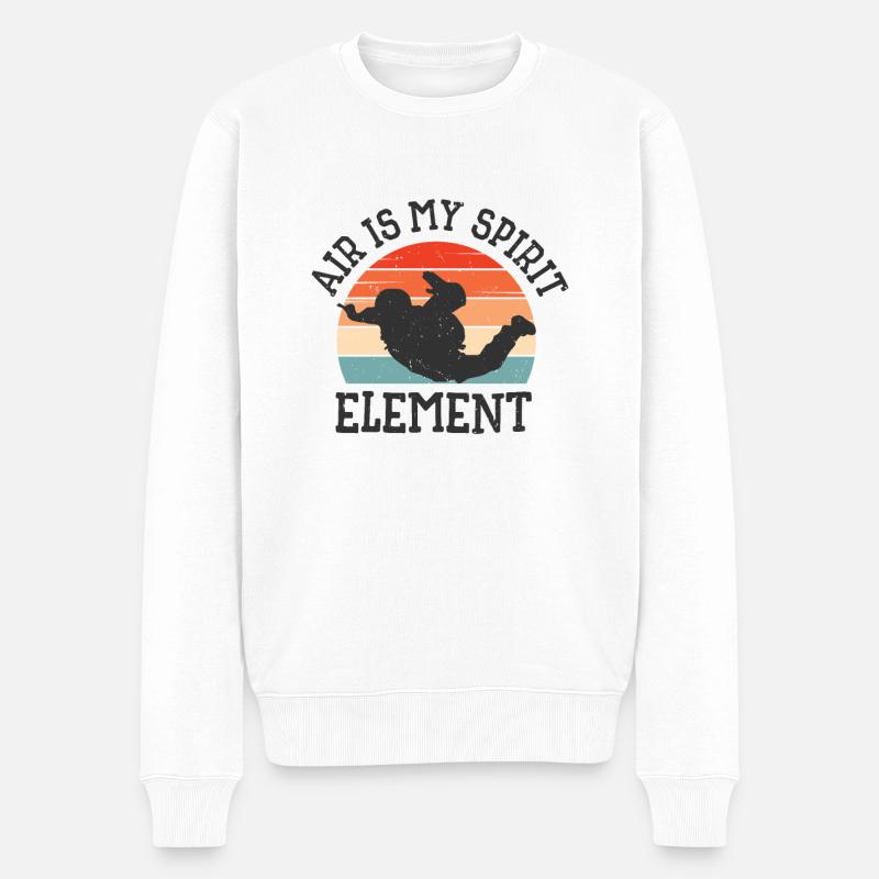 Fallschirmspringen Fallschirmspringer - Männer Premium Bio Pullover - Weiß