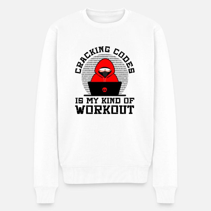Cybersecurity Professional Hacker Cracking Codes - Männer Premium Bio Pullover - Weiß