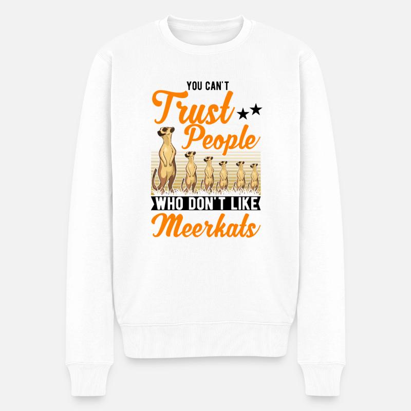 Erdmännchen Geschenk Meerkat - Männer Premium Bio Pullover - Weiß