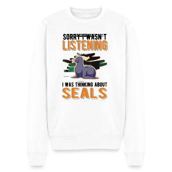 Robbe Gift Sea Lion - Men's Premium Organic Jumper - white - Front - Thijin (182cm)