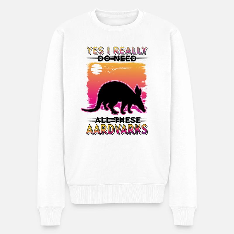 Erdferkel Geschenk Aardvark - Männer Premium Bio Pullover - Weiß