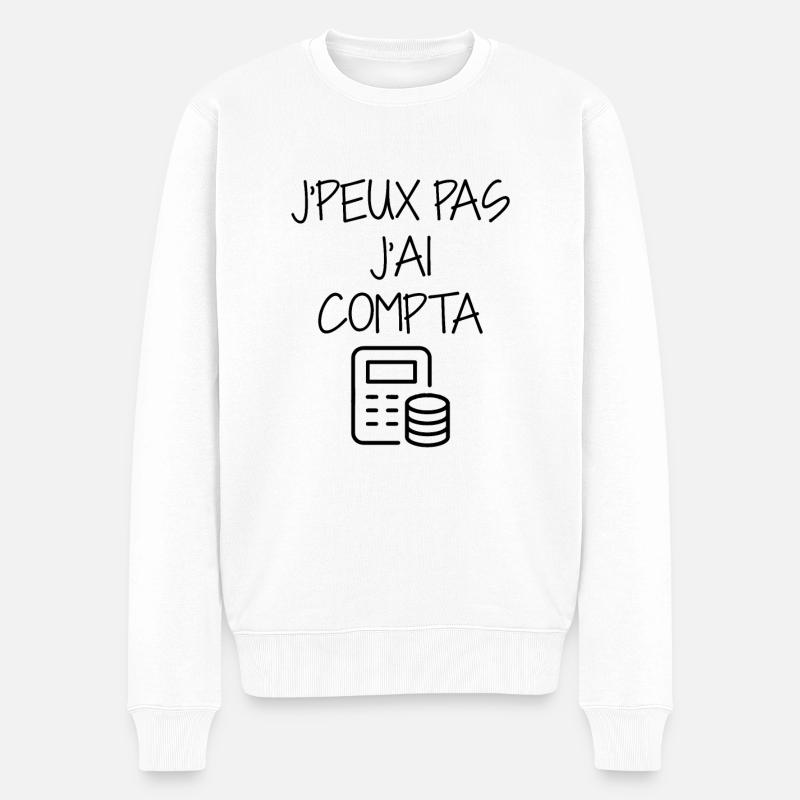 comptable / comptabilité / compter / chiffre - Pull Premium bio Homme - blanc