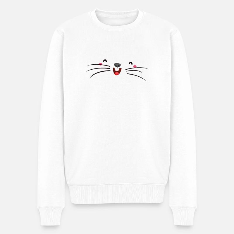 Mignon visage de taupe blanche - Pull Premium bio Homme - blanc