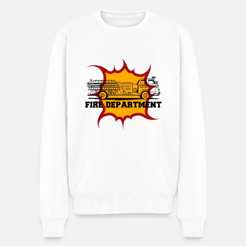 Feuerwehrauto - Männer Premium Bio Pullover - Weiß
