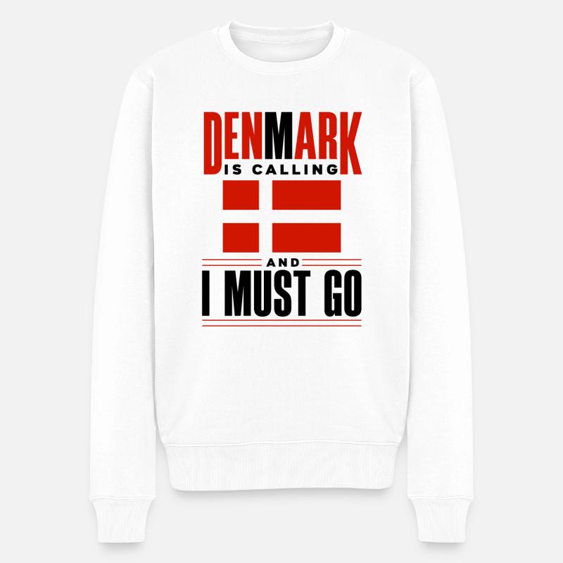 Danemark Drapeau Le Danemark appelle - Pull Premium bio Homme - blanc
