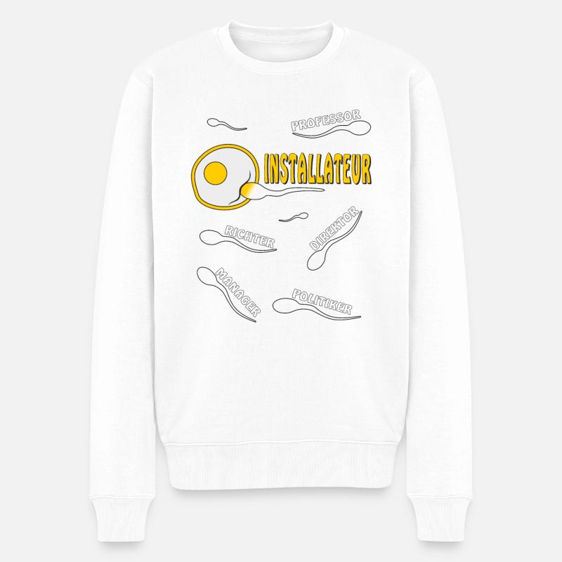 INSTALLATEUR - Männer Premium Bio Pullover - Weiß