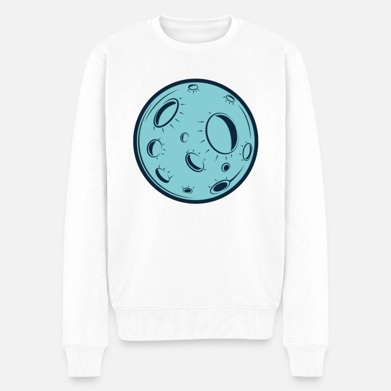 Mond - Männer Premium Bio Pullover - Weiß