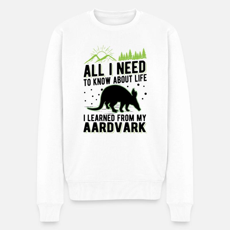 Erdferkel Geschenk Aardvark - Männer Premium Bio Pullover - Weiß
