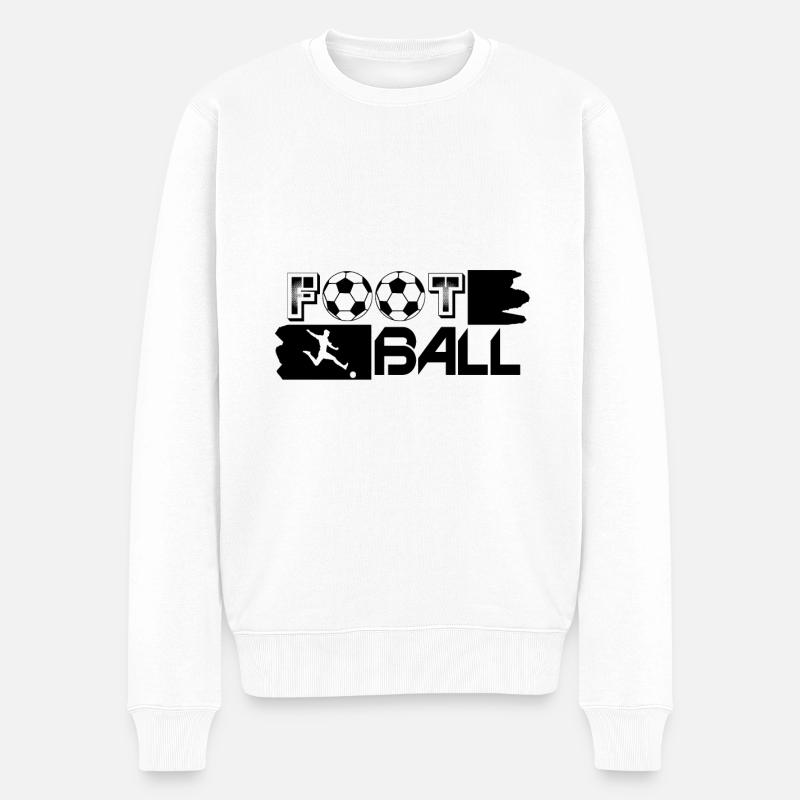 Fußball Jungen - Männer Premium Bio Pullover - Weiß