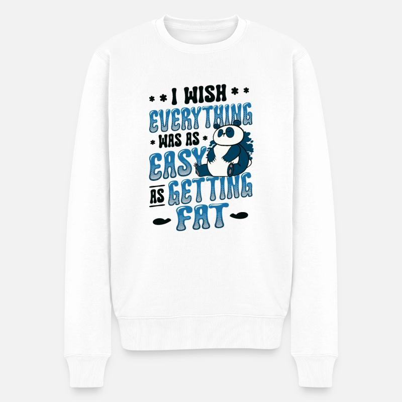 Auto-ironie surpoids en gras - Pull Premium bio Homme - blanc