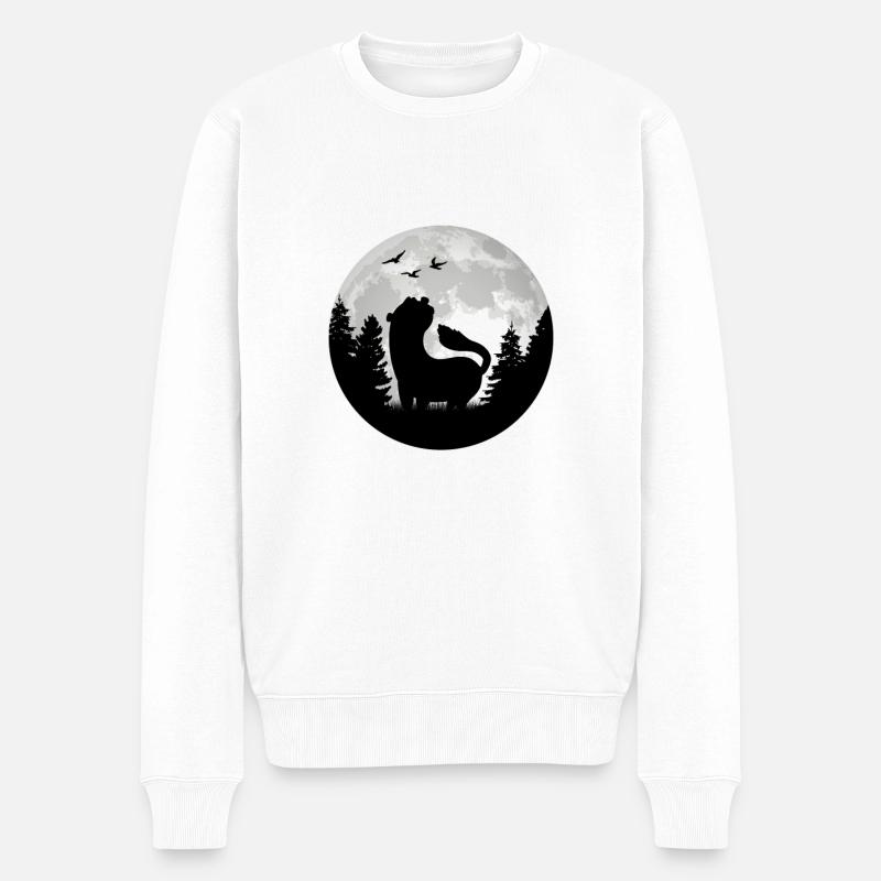 Ferret Moon Ferret Weasel - Pull Premium bio Homme - blanc