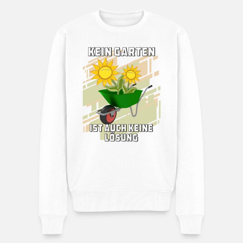 KEIN GARTEN IST AUCH KEINE LÖSUNG - Männer Premium Bio Pullover - Weiß