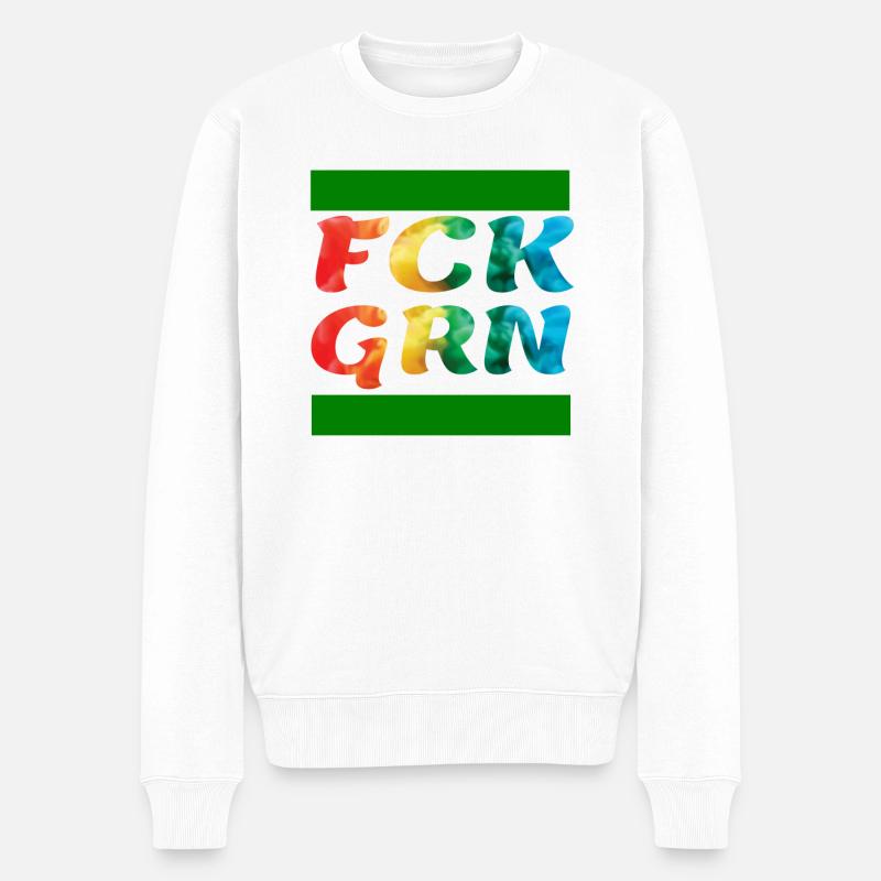 Gegen die Grünen - Männer Premium Bio Pullover - Weiß