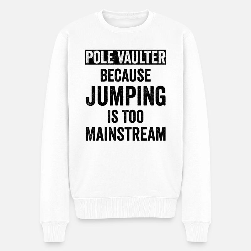 Stabhochsprung - Männer Premium Bio Pullover - Weiß