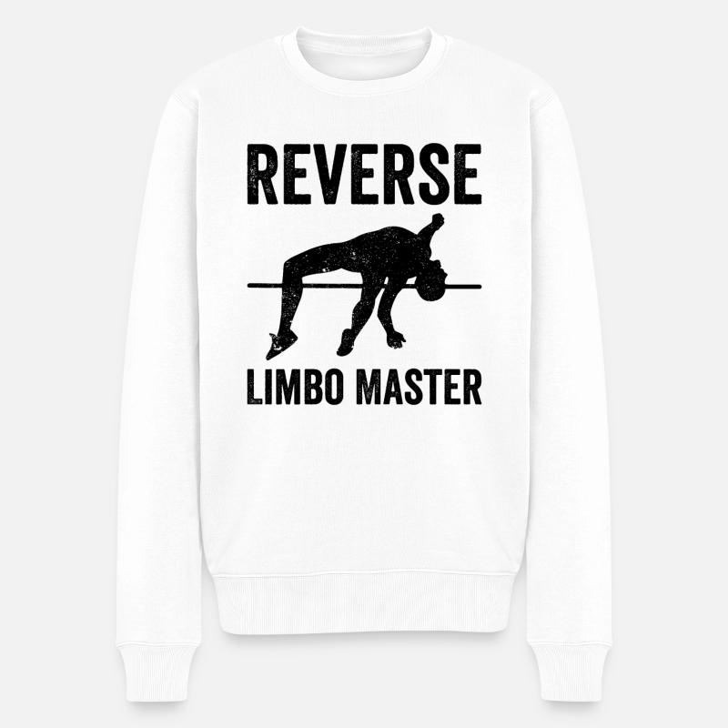 Lustiger Stabhochsprung Stabhochsprung - Männer Premium Bio Pullover - Weiß