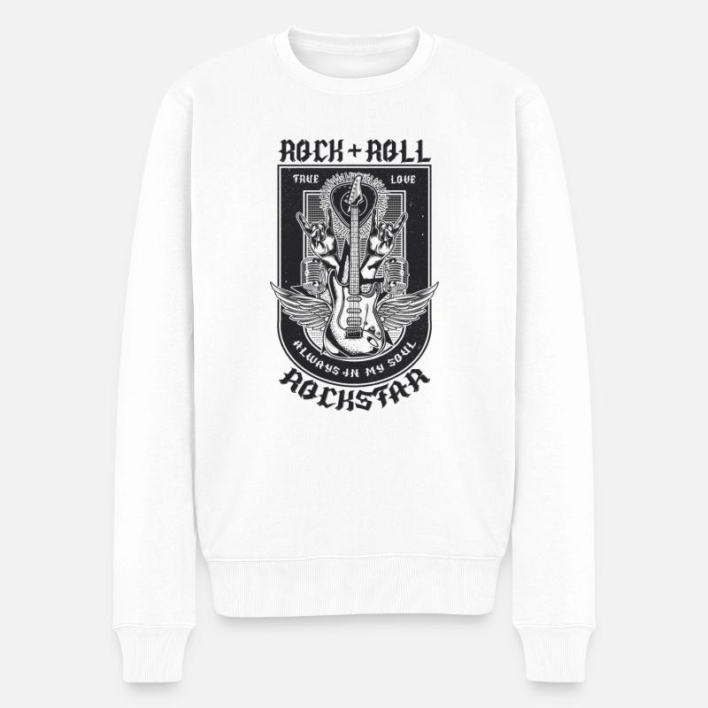 Design guitare rock - Pull Premium bio Homme - blanc