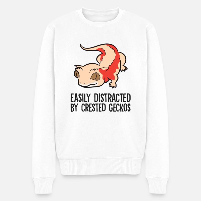 Facilement distrait par Haubengeckos - Pull Premium bio Homme - blanc
