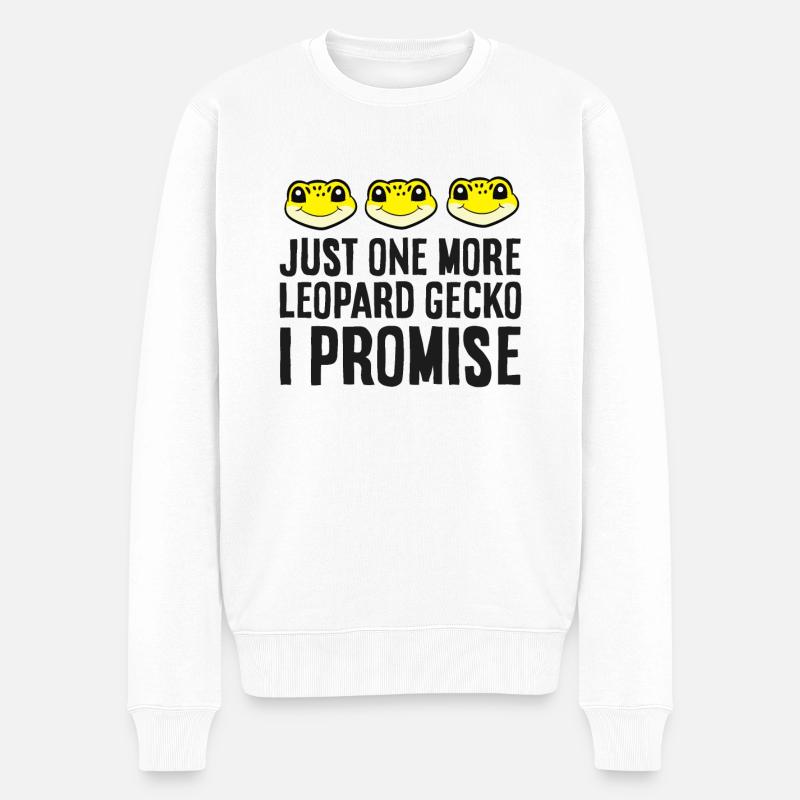 Nur noch ein Leopardgecko Ich verspreche - Männer Premium Bio Pullover - Weiß