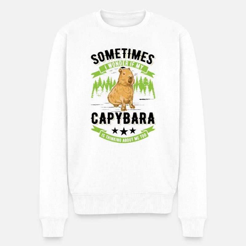Capybara Wasserschwein Capibara - Männer Premium Bio Pullover - Weiß