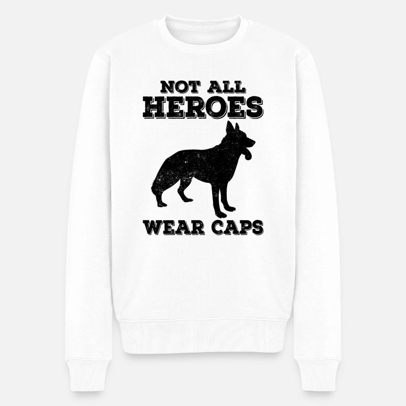 Policier Chien policier - Pull Premium bio Homme - blanc