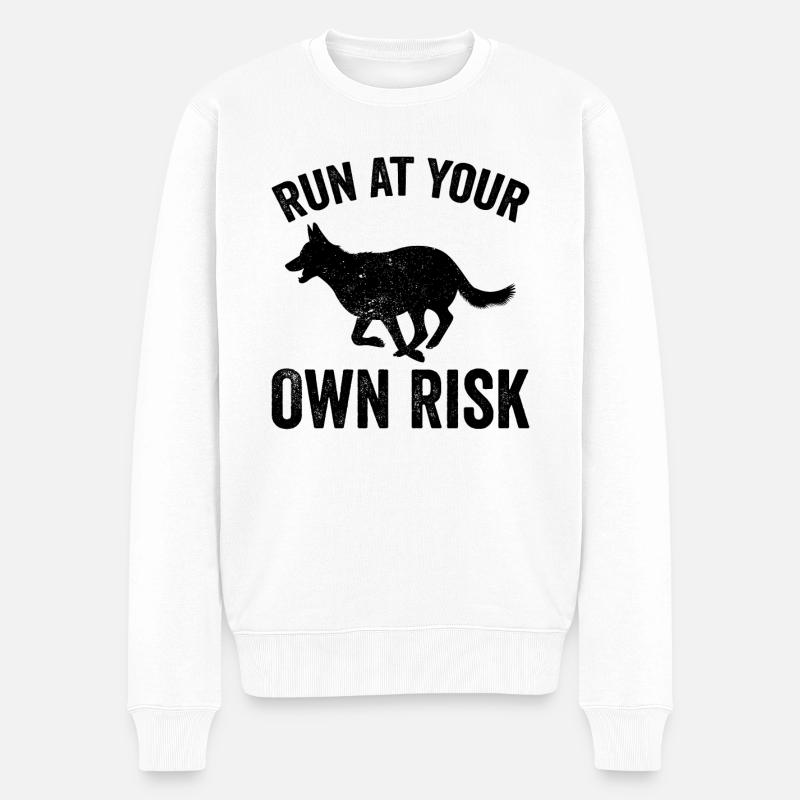 Policier Chien policier - Pull Premium bio Homme - blanc