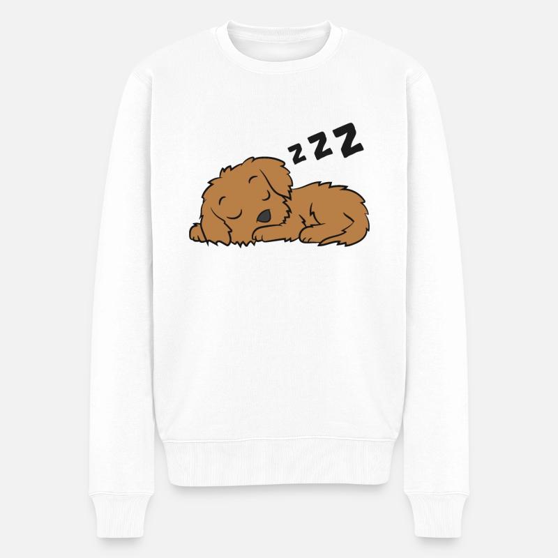 Cockapoo Hund Pyjama Lustig Schlafender Cockapoo - Männer Premium Bio Pullover - Weiß