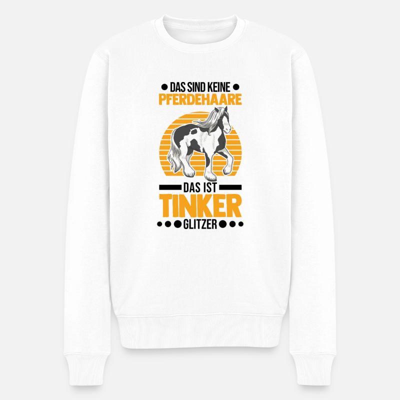Irish Tinker Parfüm Glitzer Tinkerpferd - Männer Premium Bio Pullover - Weiß