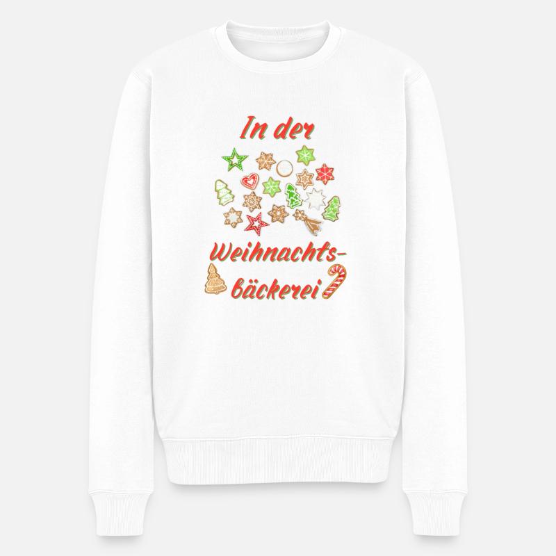 Weihnachtsbäckerei Plätzchen Spruch zu Weihnachten - Männer Premium Bio Pullover - Weiß