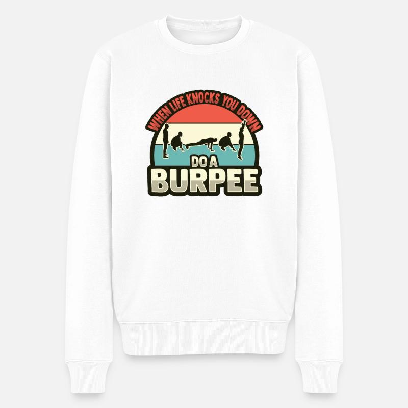 Burpees - Pull Premium bio Homme - blanc