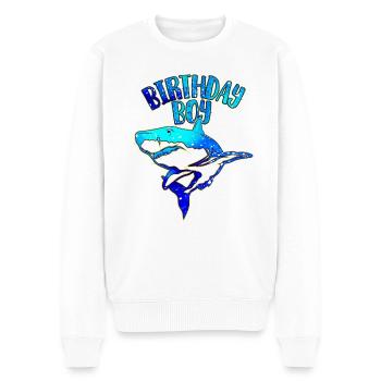Birthday Boy - Thème Requin - Pull Premium bio Homme - blanc - Devant - Thijin (182cm)
