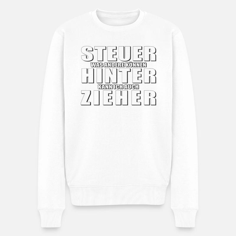 STEUERHINTERZIEHER - Männer Premium Bio Pullover - Weiß
