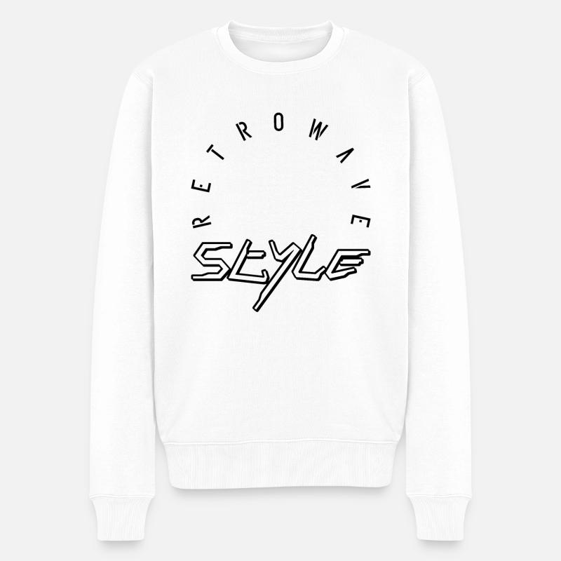 Retrowave style - Männer Premium Bio Pullover - Weiß