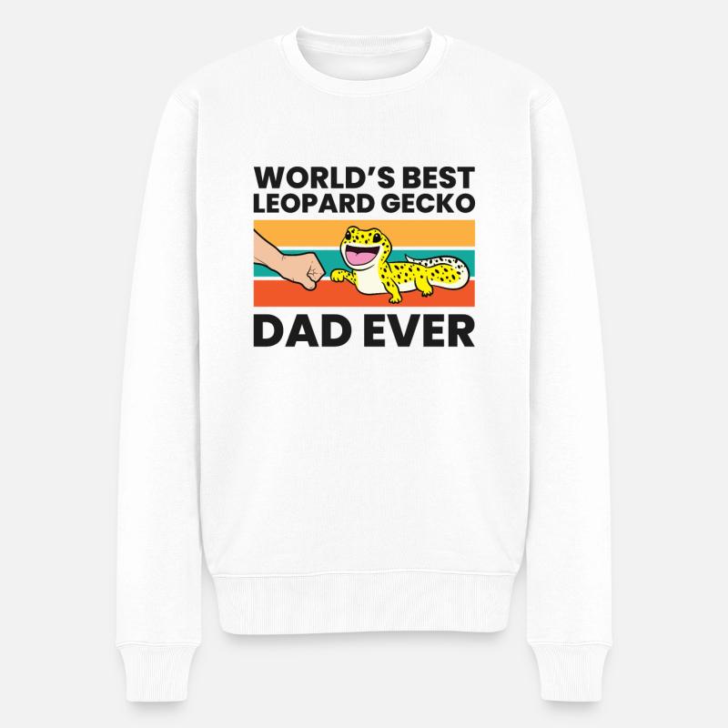 Leopard Gecko Papa Le meilleur Leopard Gecko Papa - Pull Premium bio Homme - blanc