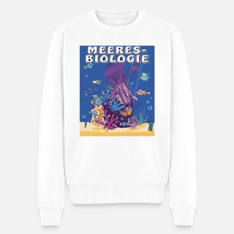 MEERES-BIOLOGIE - Männer Premium Bio Pullover - Weiß