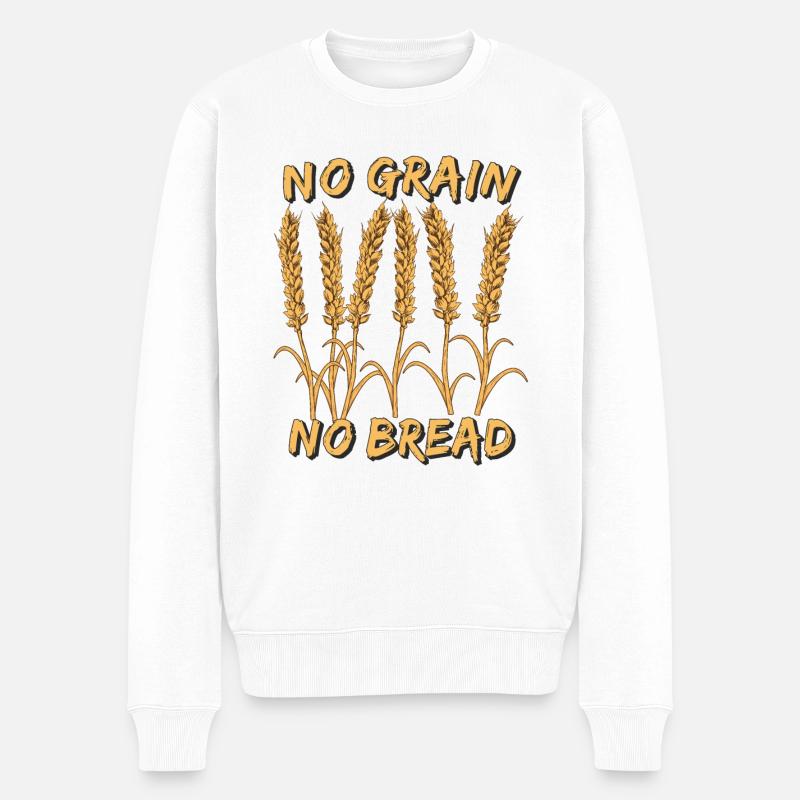 NO GRAIN NO BREAD - Männer Premium Bio Pullover - Weiß