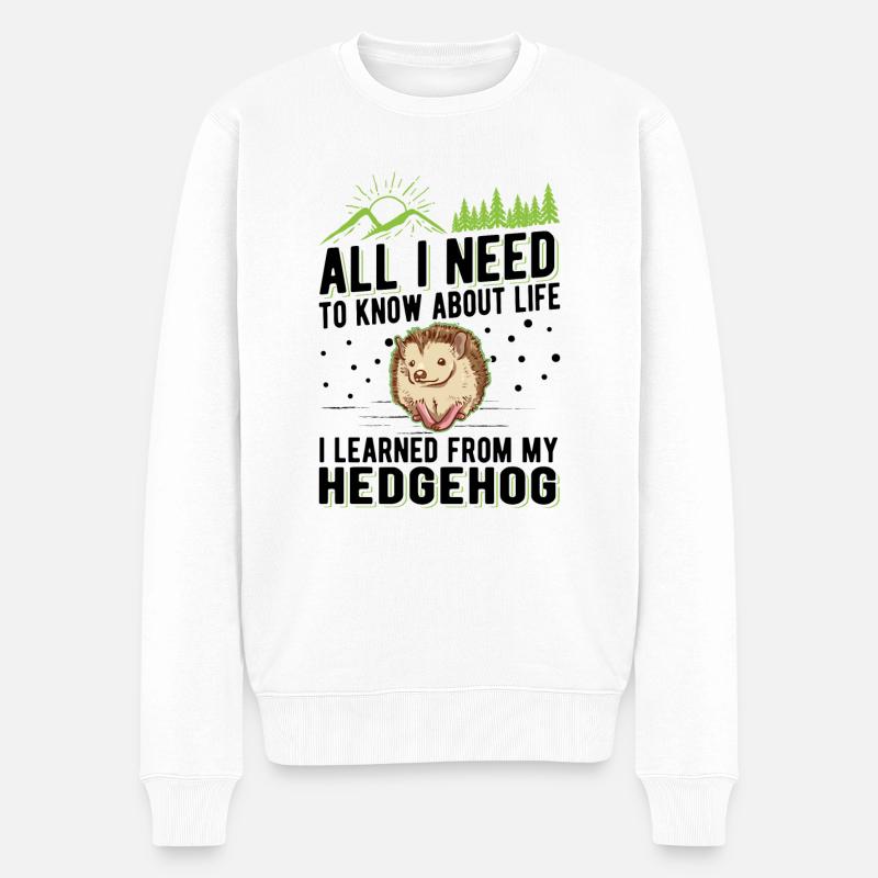 Igel Geschenk Stacheligel - Männer Premium Bio Pullover - Weiß