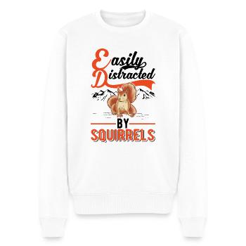 Facilement distrait par les écureuils Eichhörnchen - Pull Premium bio Homme - blanc - Devant - Thijin (182cm)