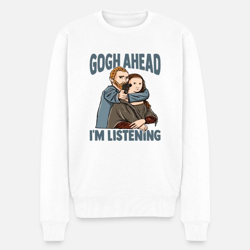 Van Gogh Art Mona Lisa - Pull Premium bio Homme - blanc