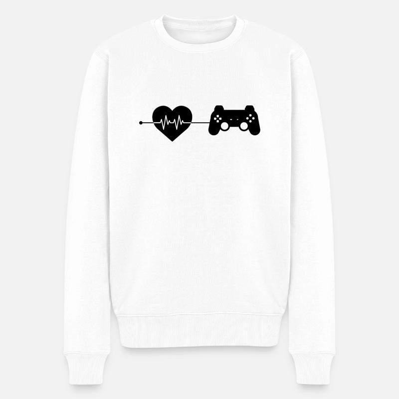 Jeu Heartbeat - Pull Premium bio Homme - blanc