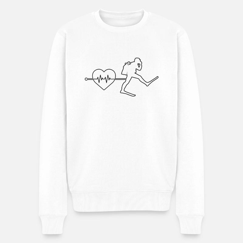 Tauchen Herzschlag - Männer Premium Bio Pullover - Weiß