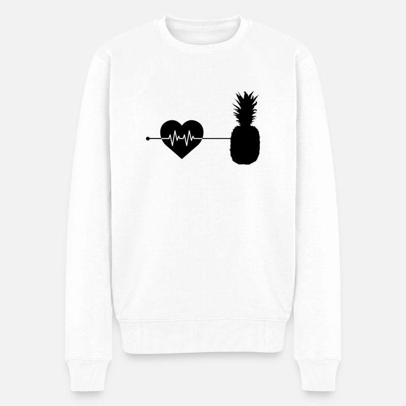 Le rythme cardiaque de l’ananas - Pull Premium bio Homme - blanc