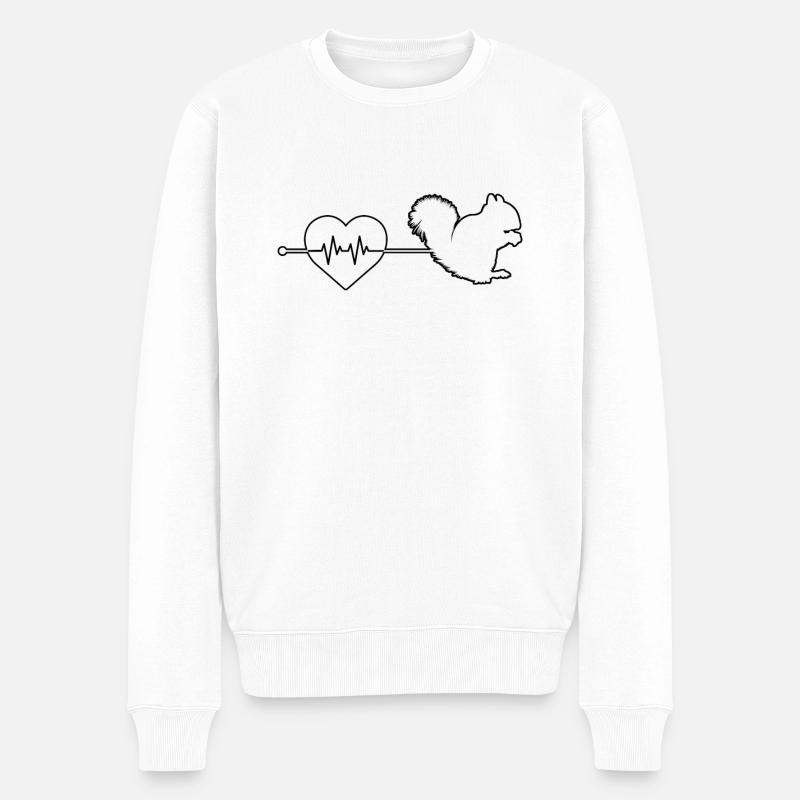Rythme cardiaque d’écureuil - Pull Premium bio Homme - blanc