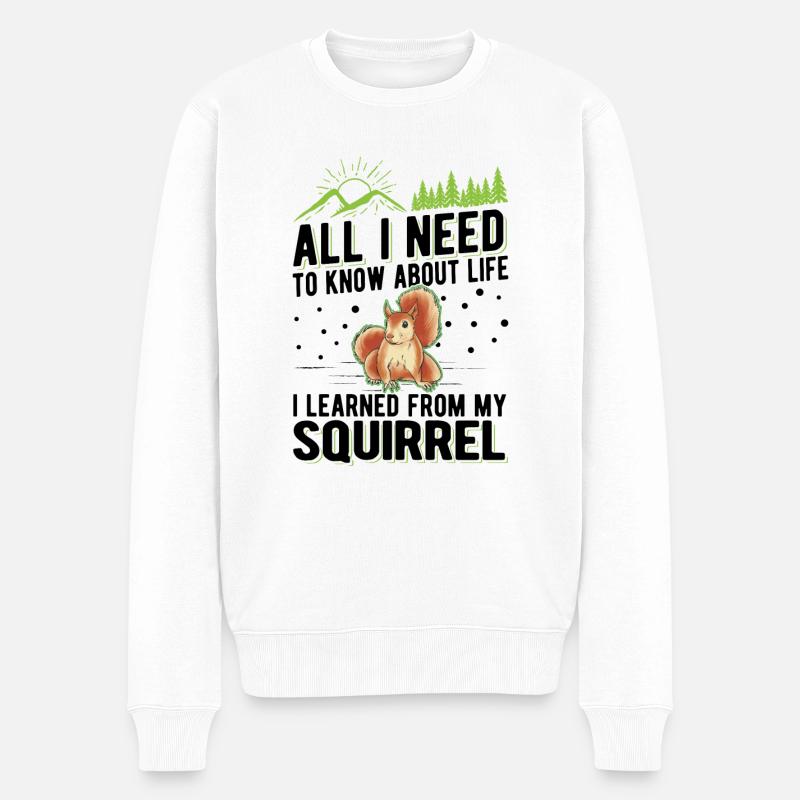 Squirrel Gift Grey Squirrel - Men's Premium Organic Jumper - white