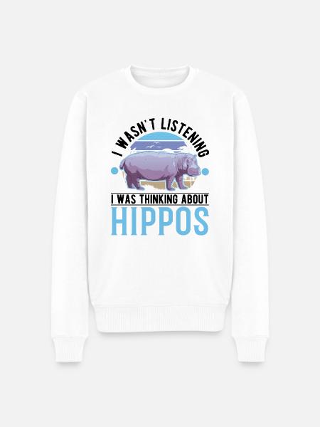 Hippo Gift Hippo Hippo - Men's Premium Organic Jumper - white