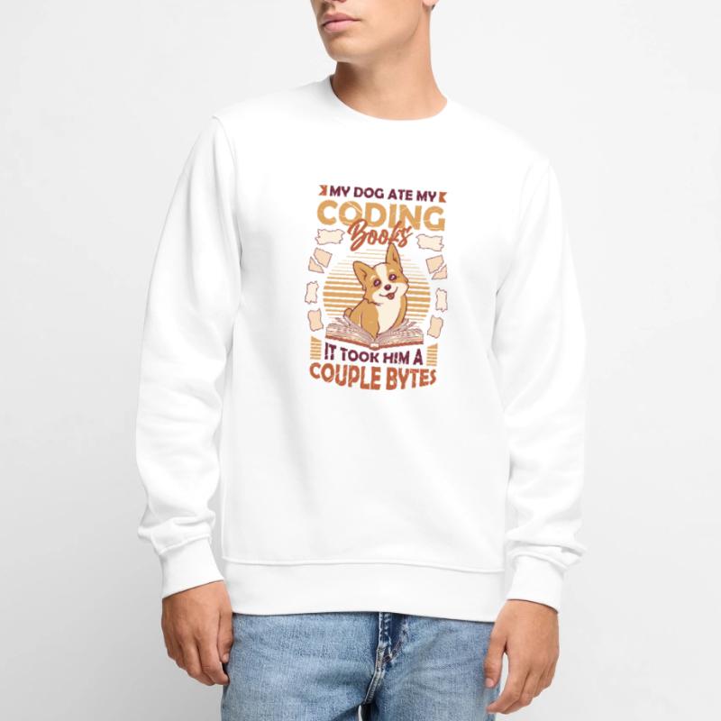 Hund Bytes Code Computer Witz Programmierung Männer Premium Bio Pullover