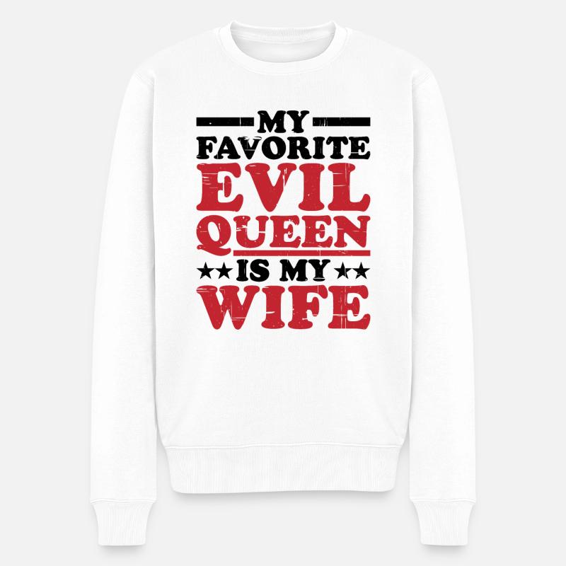 My Favorite Evil Queen Is My Wife 8 - Männer Premium Bio Pullover - Weiß