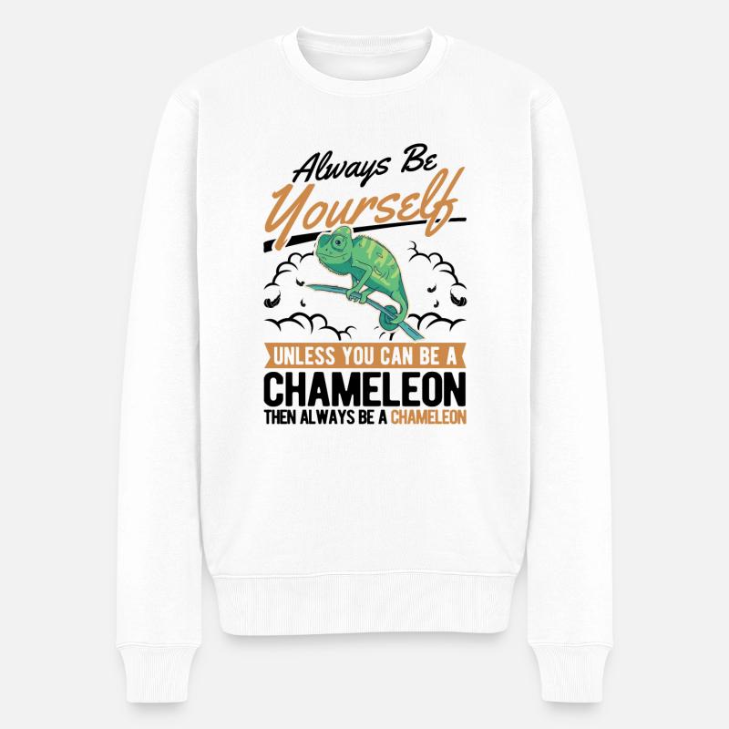Alawys sois toi-même Chaméléon Chamäleon - Pull Premium bio Homme - blanc
