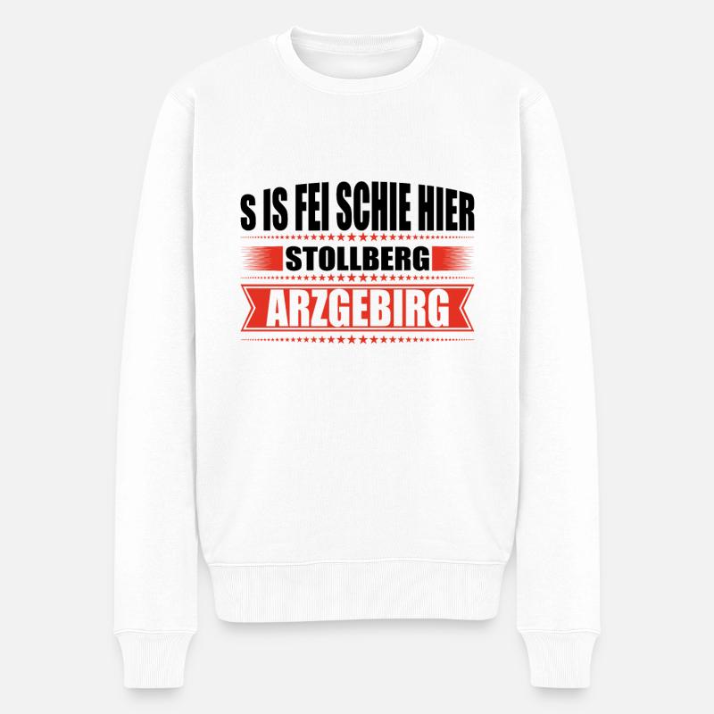 Erzgebirge Heimat Stollberg - Männer Premium Bio Pullover - Weiß